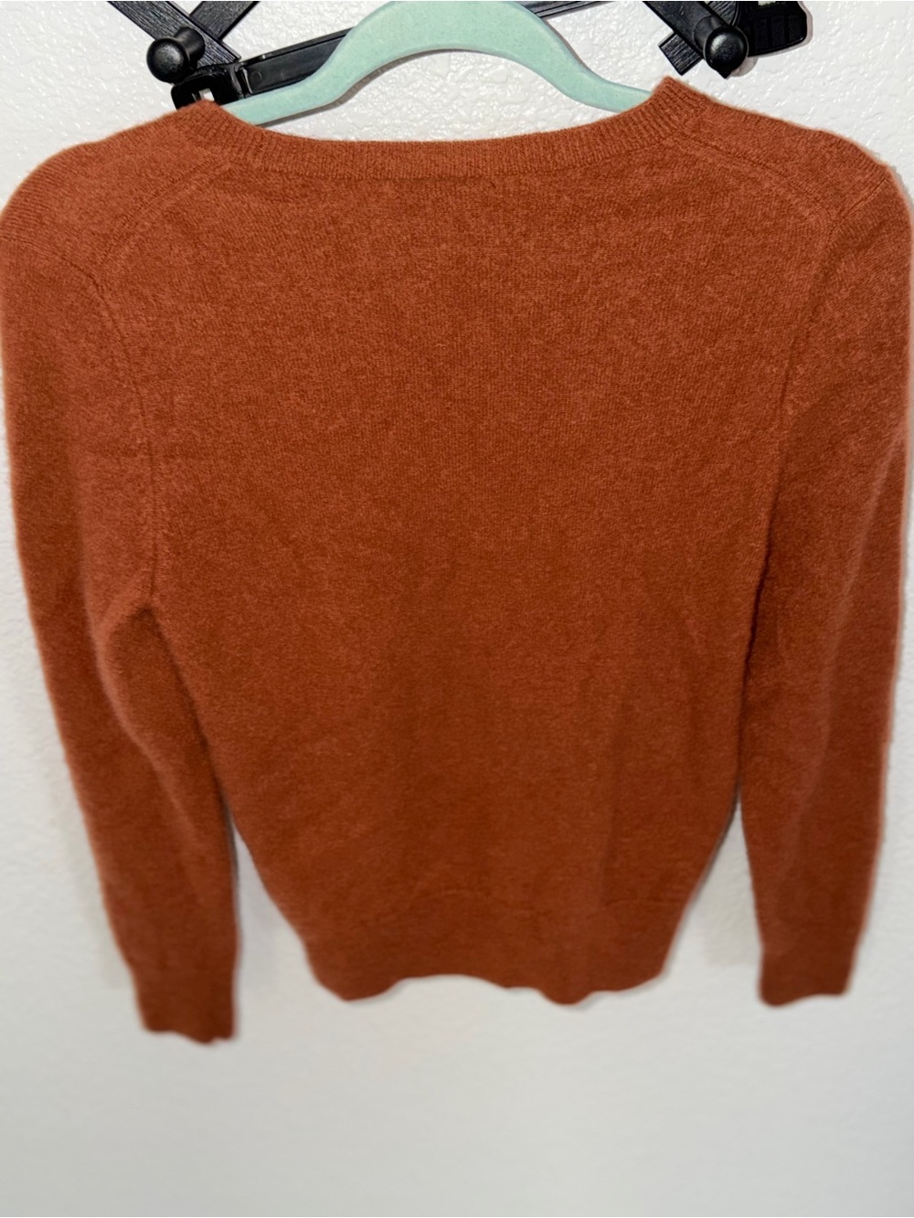 Quince 100% Cashmere Crewneck Sweater Rust Brown Long Sleeve Pullover Medium - Picture 5 of 5
